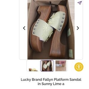 Lucky Brand Fallyn Platform Sandal Sunny Lime Matte Jelly Floral Clog 5M NEW